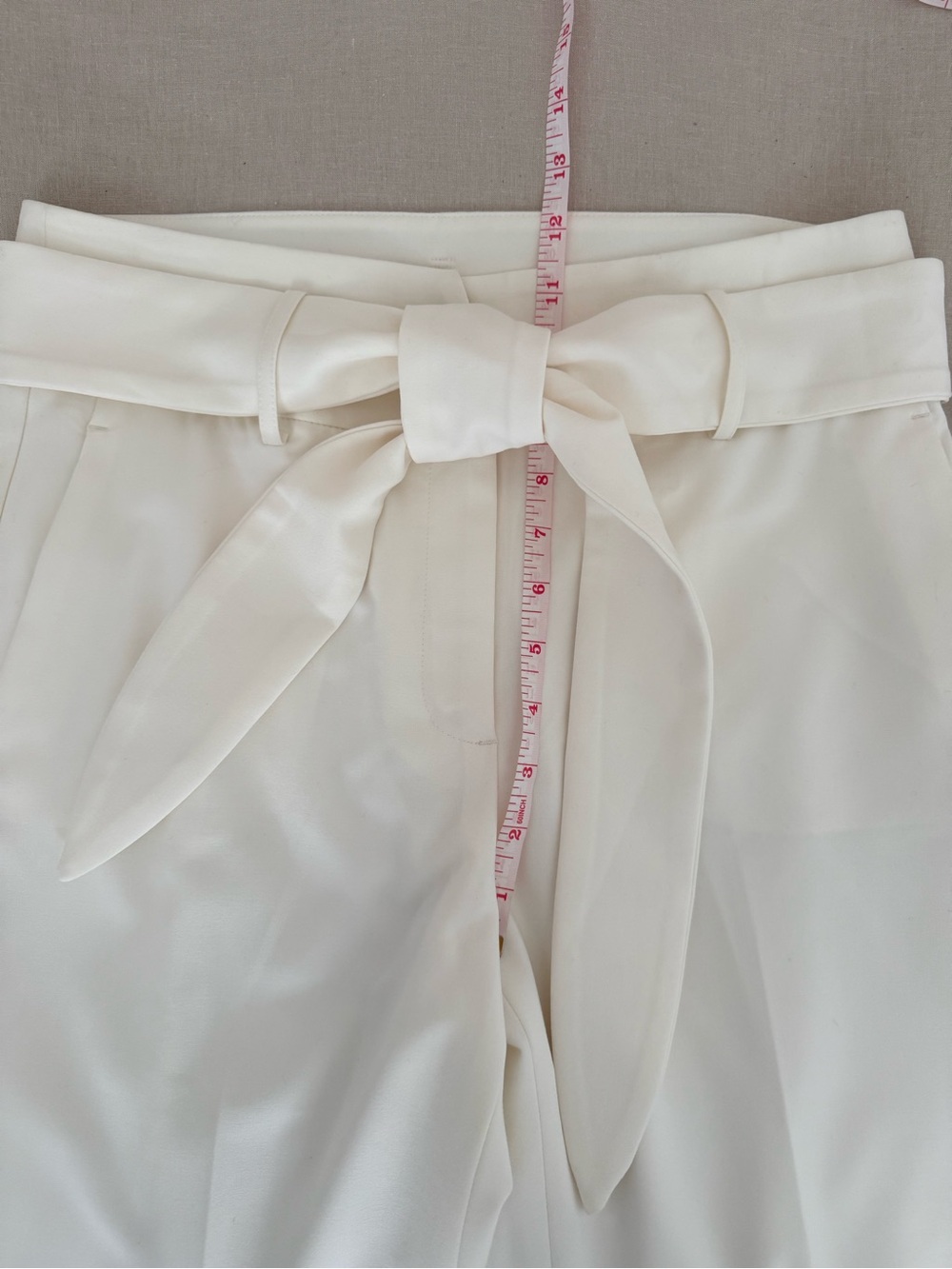DKNY Cream Belted Ankle Pants | Fully Lined Trousers | Neutral | Classic - Picture 10 of 14